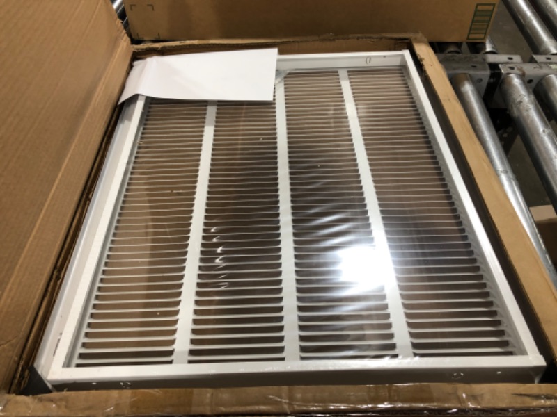 Photo 2 of 25"w X 20"h Steel Return Air Grilles - Sidewall and Ceiling - HVAC Duct Cover - White [Outer Dimensions: 26.75"w X 21.75"h]
