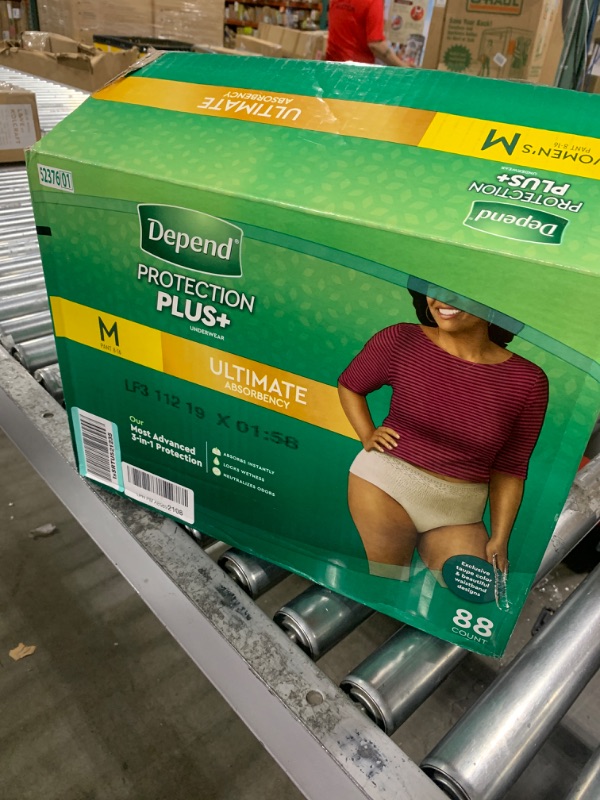 Photo 3 of Depend Protection Plus Ultimate Underwear for Women Medium 88 Count Medium (Pack of 88)