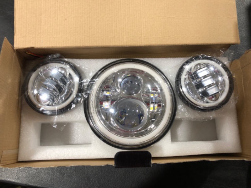 Photo 1 of 7 inch LED Headlight + 4.5" Fog Passing Light For Harley Davidson Road King FLHR
