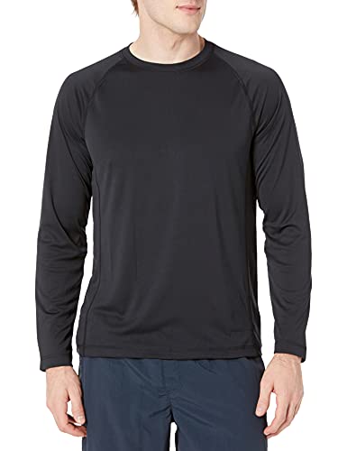 Photo 1 of Amazon Essentials Men's Long-Sleeve Quick-Dry UPF 50 Swim Tee, Black, SIZE Large
