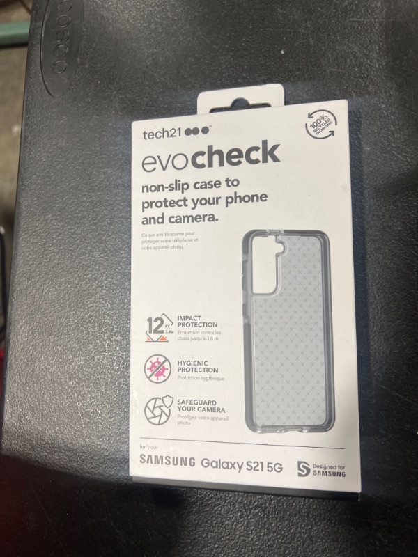 Photo 2 of tech21 Evo Check Phone Case for Samsung S21 5G -12 ft. Drop Protection, Smokey/Black Smokey/ Black Galaxy S21 5G Evo Check