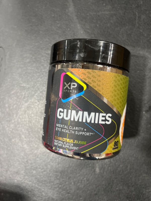 Photo 1 of XP Sports Gummies | Enhanced Mental Clarity and Stress Tolerance + Eye Health Support | Formulated for Esports Athletes, Gamers and Biohackers | Sour Citrus Jujube, 80 Gummies (20 Servings)