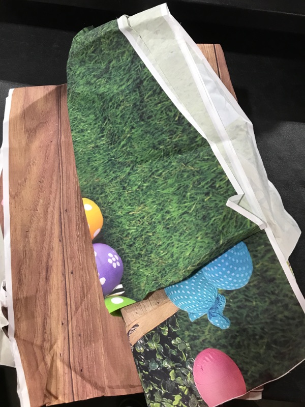Photo 1 of Funnytree 7x5ft Spring Happy Easter Theme Photography Backdrop Rustic Wooden Wall Background Bunny Rabbit Colorful Eggs Grass Floral Baby Kids Portrait Party Decor Banner Photo Booth Studio 7'x5' Wood
