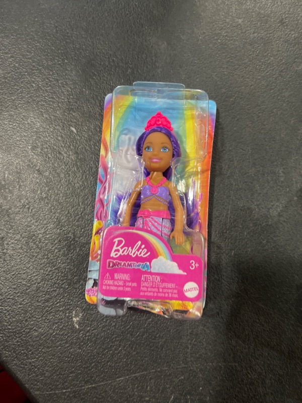 Photo 2 of Barbie Dreamtopia Chelsea Mermaid Doll, 6.5-inch with Purple Hair and Tail