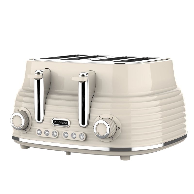 Photo 1 of Anfilank 4-Slice Toaster, Retro Toaster With Long Extra-Wide Slots And Removable Tray