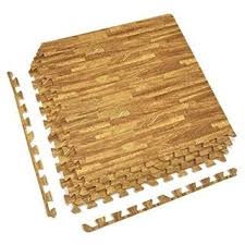 Photo 1 of  Interlocking Floor Mat - Wood Grain Print - 6 Pack