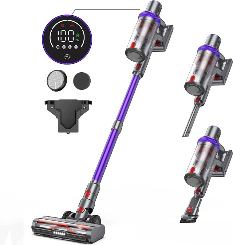 Photo 1 of WLUPEL Cordless Vacuum Cleaner, 33Kpa Stick Vacuum Cleaner, 400W Handheld Vacuum with LED Touch Screen, 50mins Runtime for Pet Hair, Carpet and Hardwood Floor(KB-H015)
