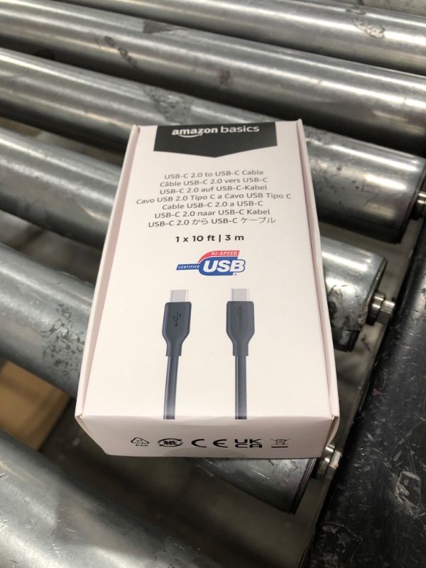 Photo 1 of Amazon Basics Fast Charging USB-C to USB-C2.0 Cable (USB-IF Certified), 60W - 10-Foot, Black, Laptop 1-Pack Black 10-Foot