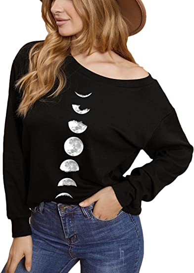 Photo 1 of Avanova Women's Long Sleeve Shirts Graphic Tees Casual Off The Shoulder T-Shirts Boat Neck Tunic Tops
Size M