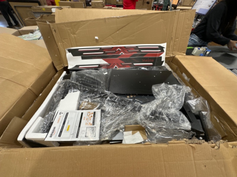 Photo 1 of MOTPK Gaming Desk L Shaped, Small Corner Desk with Storage Shelf & Power Outlets, Computer Desk with Monitor Shelf, L Shaped Desk with Carbon Fiber Surface, Gamer Desk Gaming Table, Black, 47 Inch
