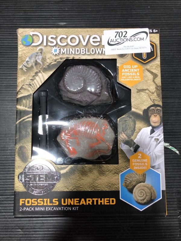 Photo 2 of Discovery #MINDBLOWN Mini Fossil Dig Set, 2 Pack Excavation Kit, Interactive Archaeology Paleontology Experiment, Learn Science, Fun and Educational STEM Toy for Kids Ages 6 and Up