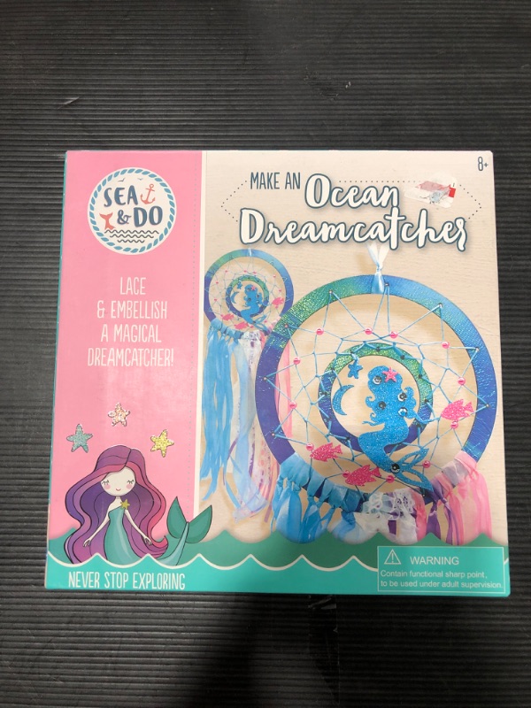 Photo 2 of Bright Stripes Sea & Do Make an Ocean Dreamcatcher Mermaid-themed Craft Kit
