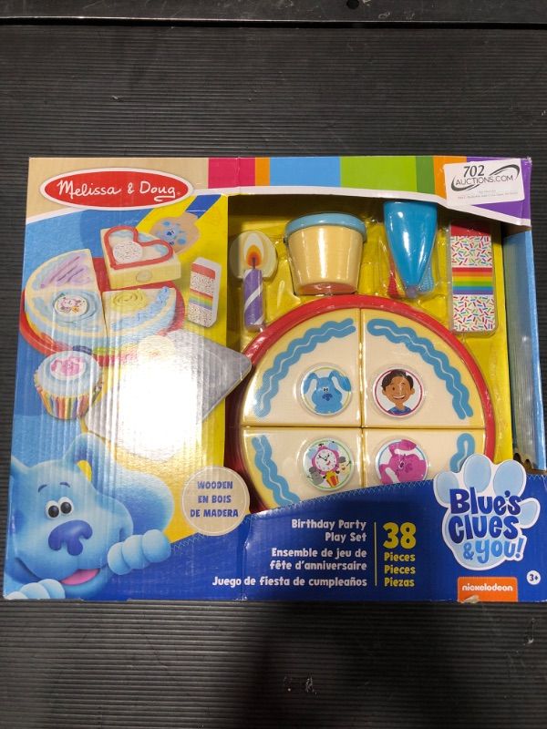 Photo 2 of Melissa & Doug Blue's Clues & You! Wooden Birthday Party Play Set (38 Pieces)