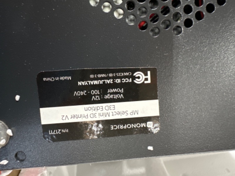 Photo 1 of Monoprice MP Select Mini 3D Printer V2, Black
