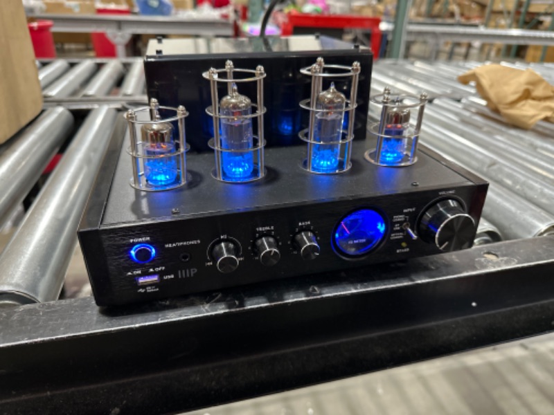 Photo 2 of Rockville BluTube LED 70W Bluetooth Tube Amplifier/Home Stereo Receiver with Blue Illumination, Optical Input, Sub Output
