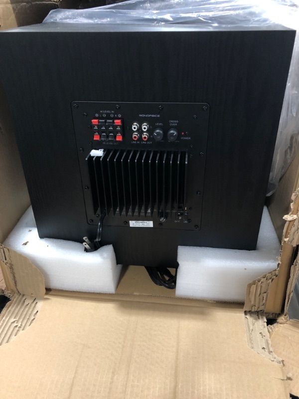 Photo 1 of Monoprice 12 Inch 150 Watt Powered Subwoofer, Black (109723)