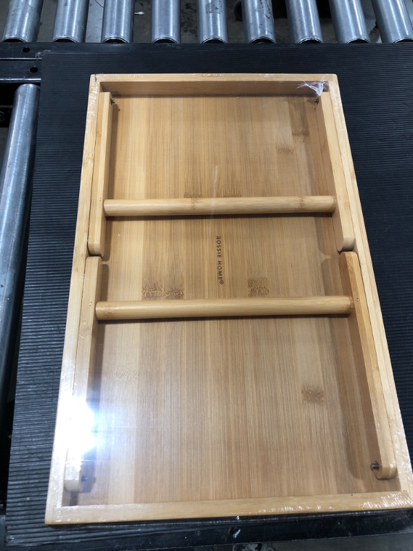 Photo 3 of Rossie Home Bamboo Bed Tray, Lap Desk with Phone Holder - Fits Up to 15.6 Inch Laptops and Most Tablets - Natural - Style No. 78007, Medium