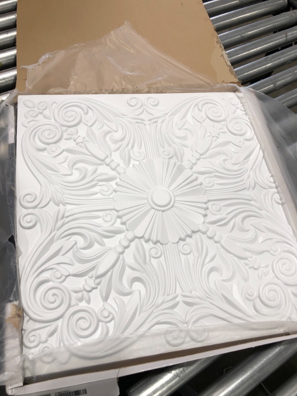 Photo 3 of 12pc of Astana White (24"x24" Foam) Ceiling Tiles - 