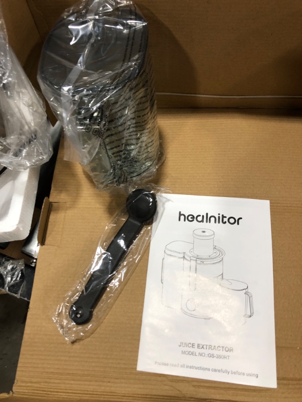 Photo 1 of 1000W 3-SPEED LED Centrifugal Juicer Machines Vegetable and Fruit, Healnitor Juice Extractor with Stainless Steel 3.5" Big Mouth, Easy Clean, BPA-Free, High Juice Yield, Silver