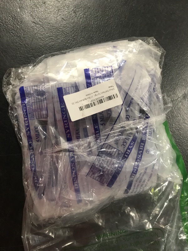 Photo 1 of 30Pack 5ml Plastic Syringe Sterile Individual Wrap with Tip Cap&Soft Tube, Measurement and Dispensing Syringe Tools for Science Labs,Liquid Measuring,Feeding Pets,Oil or Glue Applicator (5ml, 30) 5ml 1.0
