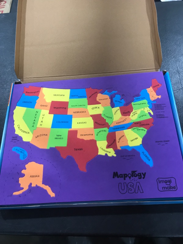 Photo 2 of Imagimake: Mapology USA with Capitals- Learn USA States Along with Their Capitals and Fun Facts- Fun Jigsaw Puzzle- Educational Toy for Kids Above 5 Years