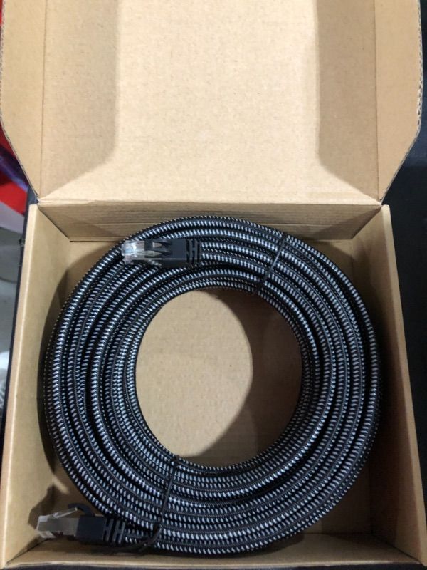 Photo 2 of Amazon Basics Braided RJ45 Cat-7 Gigabit Ethernet Patch Internet Cable - 50 Feet 50-Foot