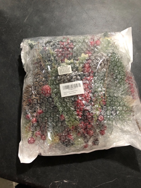 Photo 2 of 16 Pack Artificial Christmas Picks Assorted Red Berry Picks Stems Faux Pine Picks Spray with Pinecones Apples Holly Leaves for Christmas Floral Arrangement Wreath Winter Holiday Season Décor