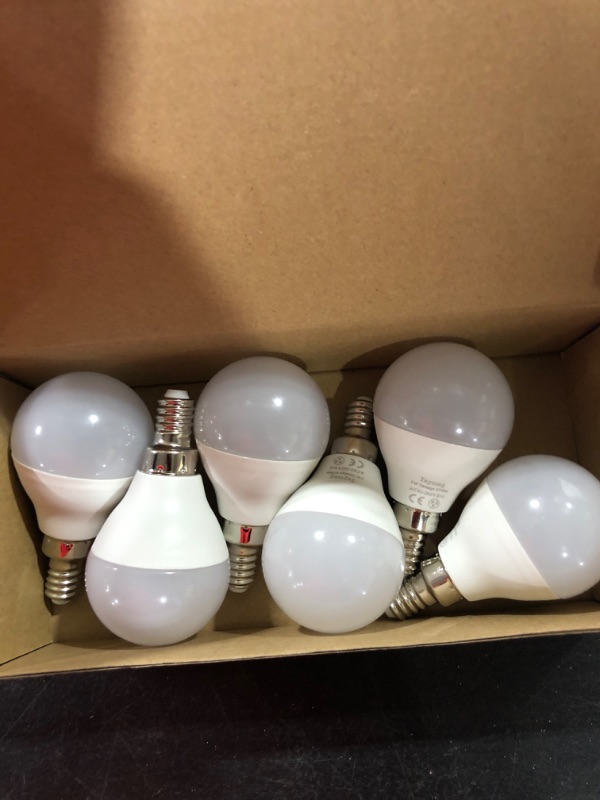 Photo 2 of 6 Pack G14 Small Base Orange Light Bulb E12 5W 1500K Not Dimmable LED Energy Saving Light Bulbs 40 Watt Equivalent Candelabra Bulb for Home 6 Pack