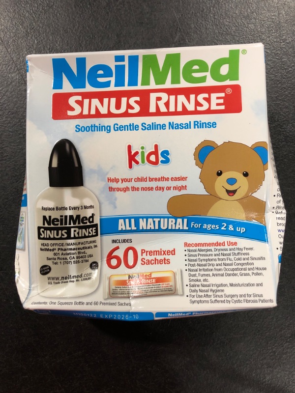 Photo 2 of NeilMed Pharmaceuticals - Sinus Rinse Kids All Natural Kit - 60 Premixed Packets