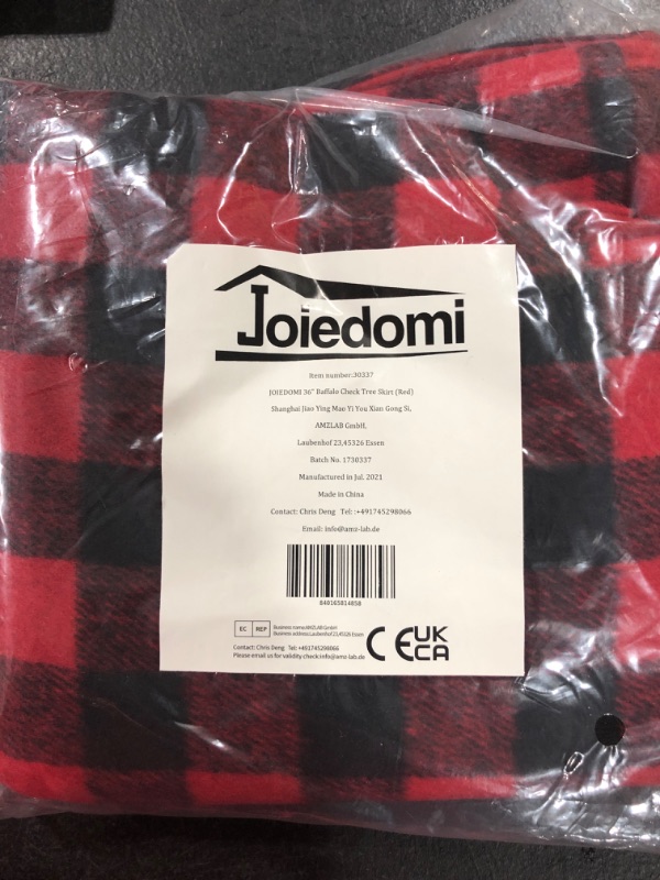 Photo 2 of 36" Buffalo Plaid Christmas Tree Skirt - Red and Black Buffalo Checked Tree Skirts Mat for Xmas New Years Eve Holiday Party Outdoor Decoration 36 inch