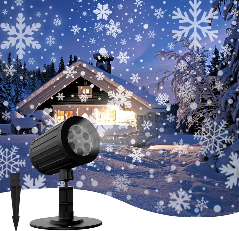 Photo 1 of 2 Craftersmark Christmas Projector Lights, Snowflake Projector Lights Outdoor, Snowflake Projector Indoor, Waterproof LED Christmas Light Projector Outdoor for Xmas Valentine Winter Holiday?Single-Head?
