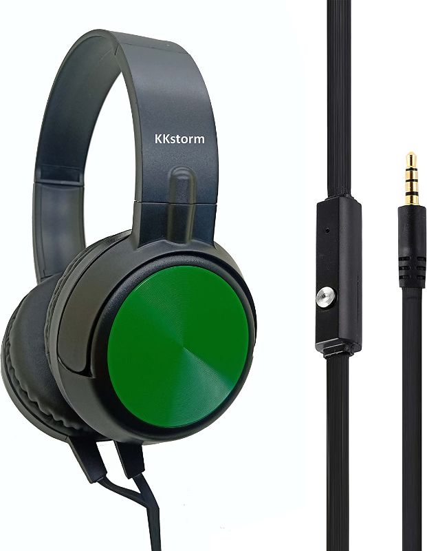 Photo 1 of kkstorm Headphones for Kids: Kids Headphones lot MacBook Headset with Microphone Headset Work Headphones with Microphone (906B Green mic1 PCAK) 