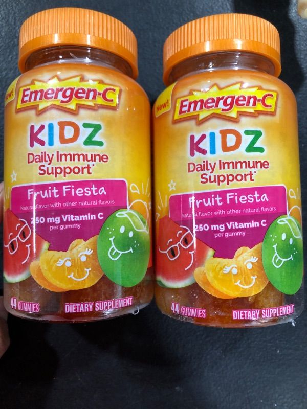 Photo 2 of 2 Emergen-C Kidz Daily Immune Support Dietary Supplements, Flavored Gummies with Vitamin C and B Vitamins, Fruit Fiesta Flavored Gummies - 44 Count