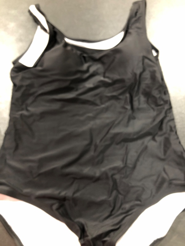 Photo 1 of Annbon Women's XX-Large One Piece Swimsuit Retro Plus Size Bathing Suit Conservative Monokini Swimwear Plus Black