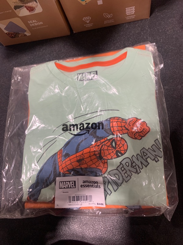 Photo 1 of Amazon Essentials Disney | Marvel | Star Wars Boys' Short-Sleeve T-Shirts, Pack of 2, Marvel Action, X-Large
