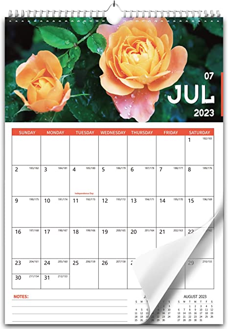 Photo 1 of Ymumuda 2023-2024 Calendar, Vertical Wall Calendar 2023-2024, 12"×17", 18 Months from JUL. 2023 to DEC. 2024, Wire bound, Large Writing Block, Premium Thick Paper, Unique Monthly Calendar for Easy Planning
