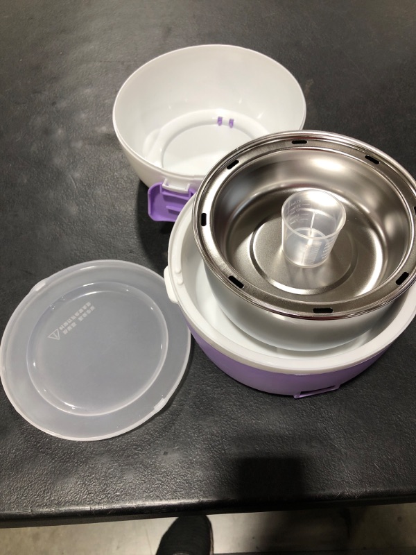 Photo 2 of (PURPLE) Rice Cooker- 110V 200W Removable Stainless Steel Food Heating Rice Cooker - with Bowl, Plate, Measuring Cup