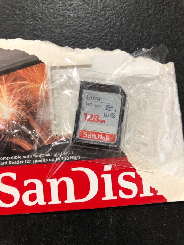 Photo 2 of SanDisk 128GB Ultra SDXC UHS-I Memory Card - Up to 140MB/s, C10, U1, Full HD, SD Card - SDSDUNB-128G-GN6IN Memory Card Only 128GB