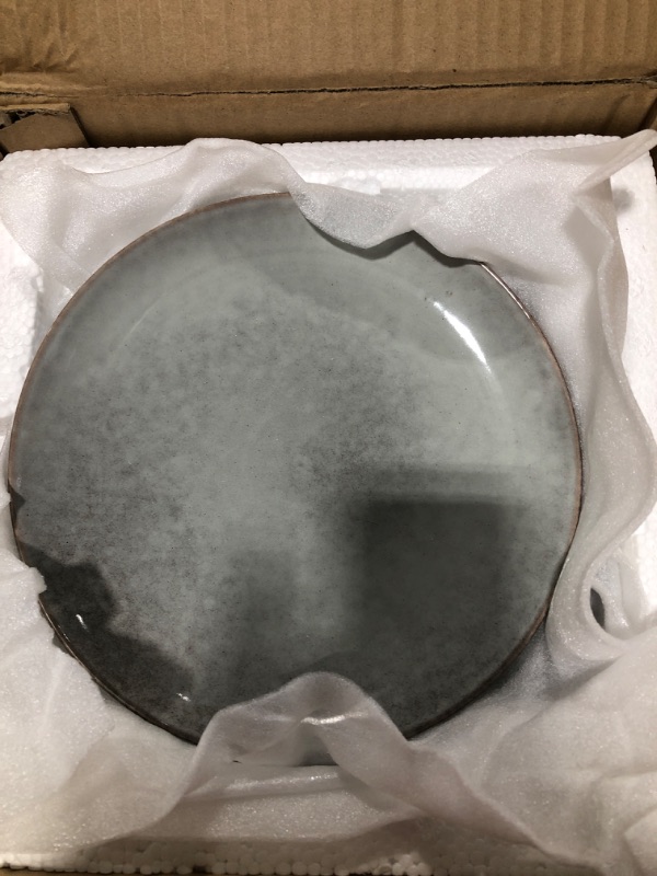 Photo 1 of 4 piece round grey salad plates