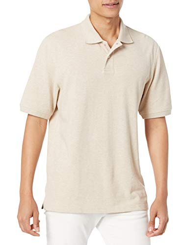 Photo 1 of Amazon Essentials Men's Regular-Fit Cotton Pique Polo Shirt (Available in Big & Tall), Oatmeal Heather, X-Large
