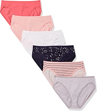 Photo 1 of Amazon Essentials Women's Cotton High Leg Brief Underwear (Available in Plus Size), Multipacks Size M
