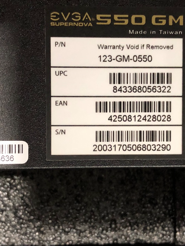 Photo 3 of EVGA SuperNOVA 550 GM, 80 Plus Gold 550W, Fully Modular, ECO Mode with DBB Fan, 7 Year Warranty, Includes Power ON Self Tester, SFX Form Factor, Power Supply 123-GM-0550-Y1 550W GM Power Supply
