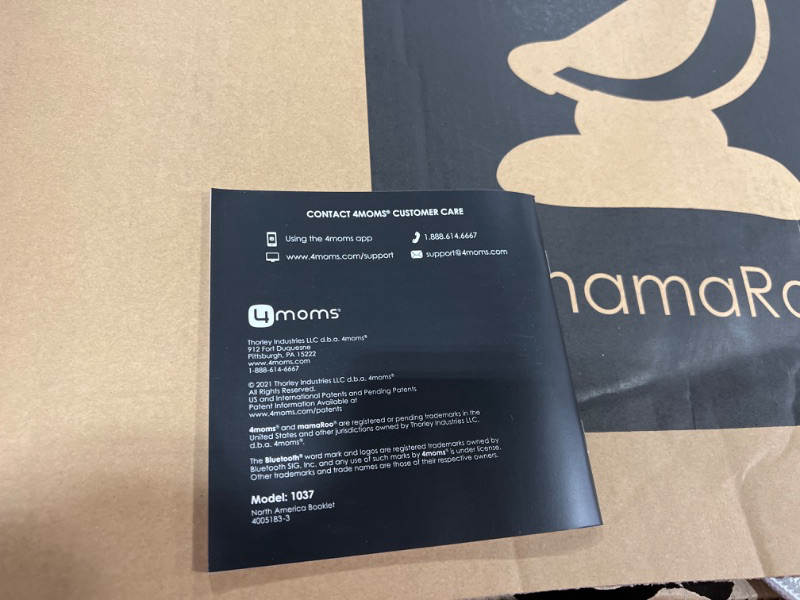 Photo 1 of 4moms mamaRoo 4 Multi-Motion Baby Swing + Safety Strap Fastener, Bluetooth Baby Swing with 5 Unique Motions, Nylon Fabric, Black