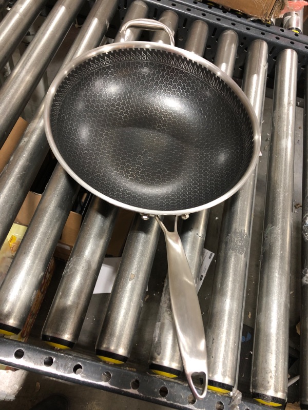 Photo 1 of MICHELANGELO Wok Pan with Lid, 12.5 Inch Stainless Steel Wok with Lid, Woks & Stir-fry Pans with Honeycomb Coating, Nonstick Wok Flat Bottom, Induction Wok Pan