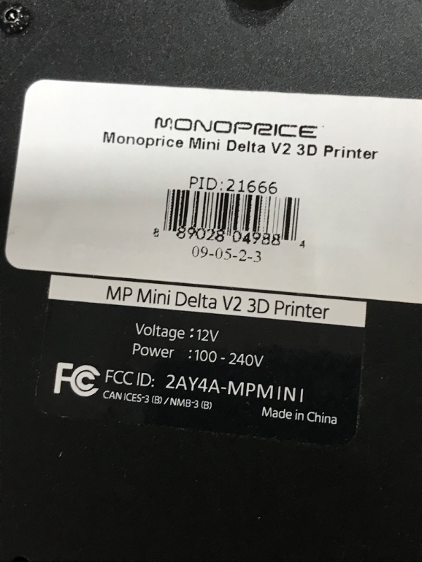 Photo 3 of Monoprice Mini Delta V2 3D Printer
