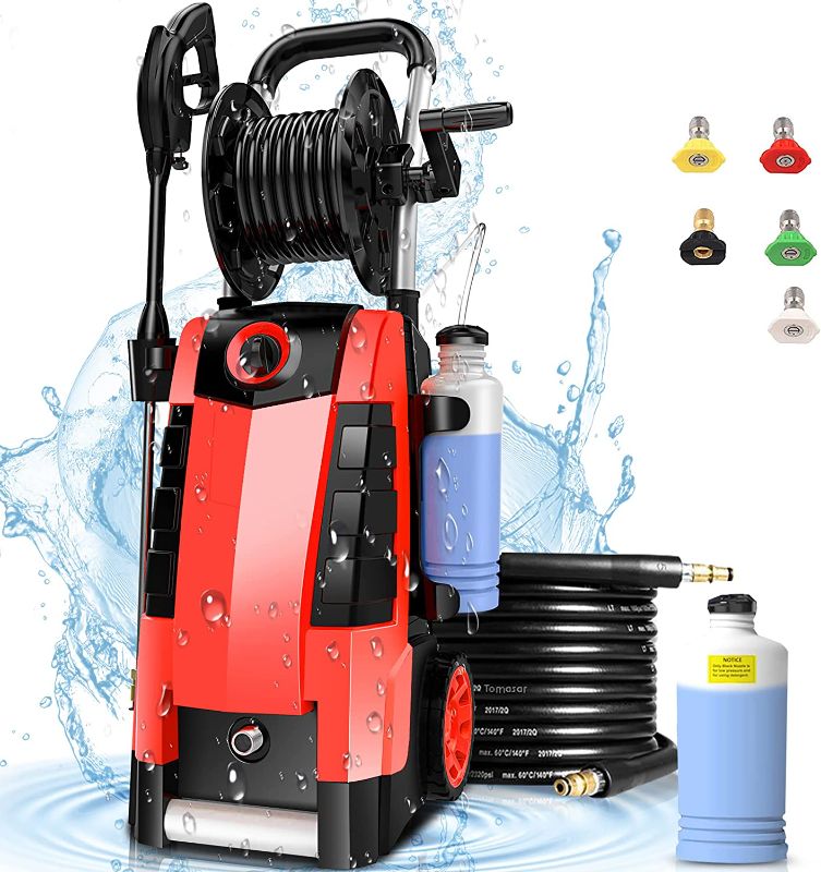 Photo 1 of Pressure Washer TE3000 Electric Pressure Washer 1800W Power Washer High Pressure Cleaner Machine with 5 Nozzles Foam Cannon,Best for Cleaning Homes, Cars, Driveways, Patios
