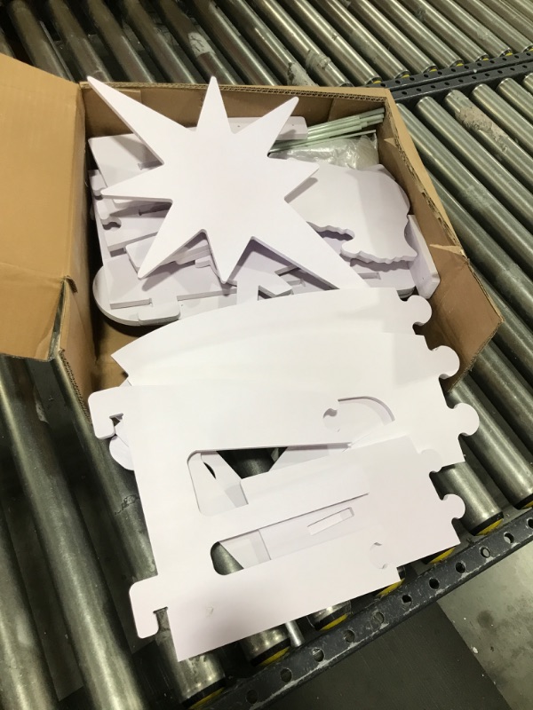 Photo 1 of Outdoor Nativity Scene Display,3.8FT Large Nativity Sets for Christmas Outdoor Indoor ? Christmas Holy Family Yard Decorations, Water-Resistant PVC - White