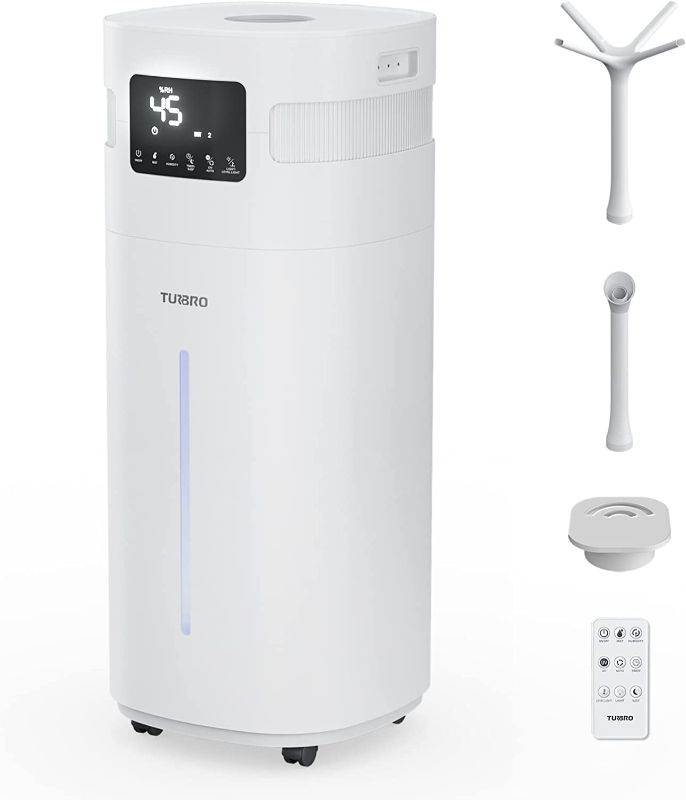Photo 1 of TURBRO Commercial Humidifier, 5.3Gal/20L Ultrasonic Air Vaporizer for Large Rooms up to 2000 Sq Ft, UV-C LED, Top Refill, with 360° Nozzle for Whole House, Office, Greenhouse, Plant, Greenland GLH20
