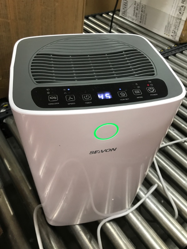 Photo 2 of 30 Pint Dehumidifiers for 2000 Sq. Ft Home Basements with Drain Hose, SEAVON Dehumidifier with Auto and Manual Drainage, 12 Hours Timer, Child Lock, Dry Clothes, Intelligent Humidity Control for Bedroom, Bathroom, Laundry Room, Office
