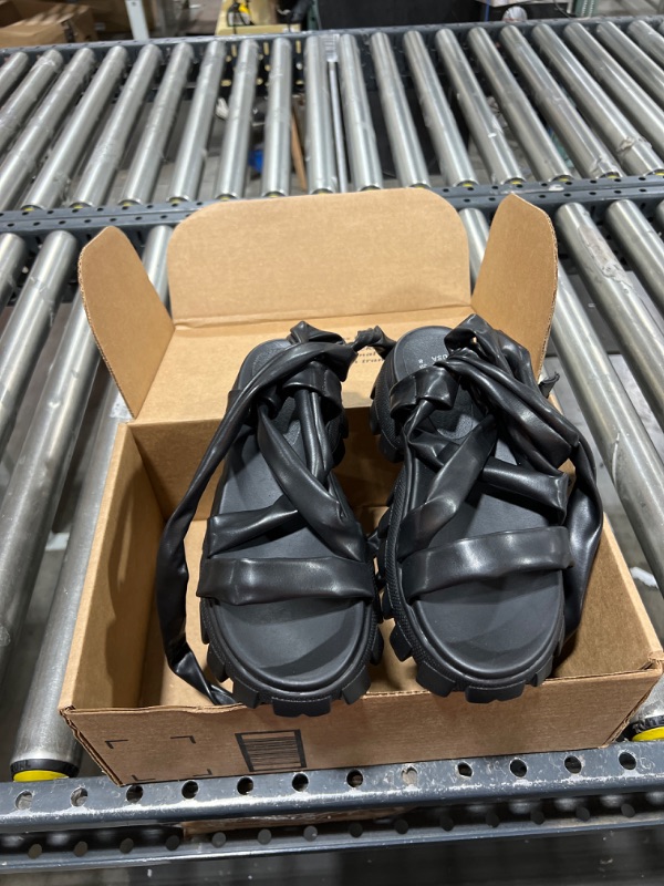 Photo 1 of BLACK PLATFORM SANDALS WOMENS SIZE 8